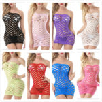 Cytherea Women's Strapless Mesh Hole Chemise Lingerie Baby Doll Mini Dress 8927