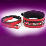 Red Rhinestone Leather neck collar bondage