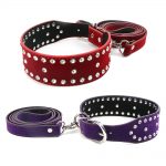 Cytherea Adult Fetish Slave Rhinestone Suede Leather Quality Neck Collar Bondage Toys