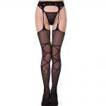 Cytherea Sexy Lace Pantyhose Tights Garter Belt Lady Stockings  Black 6056