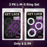 Cytherea Sun Silicone Penis Cock Ring With Beads For Men L-M-S 3 PK Set