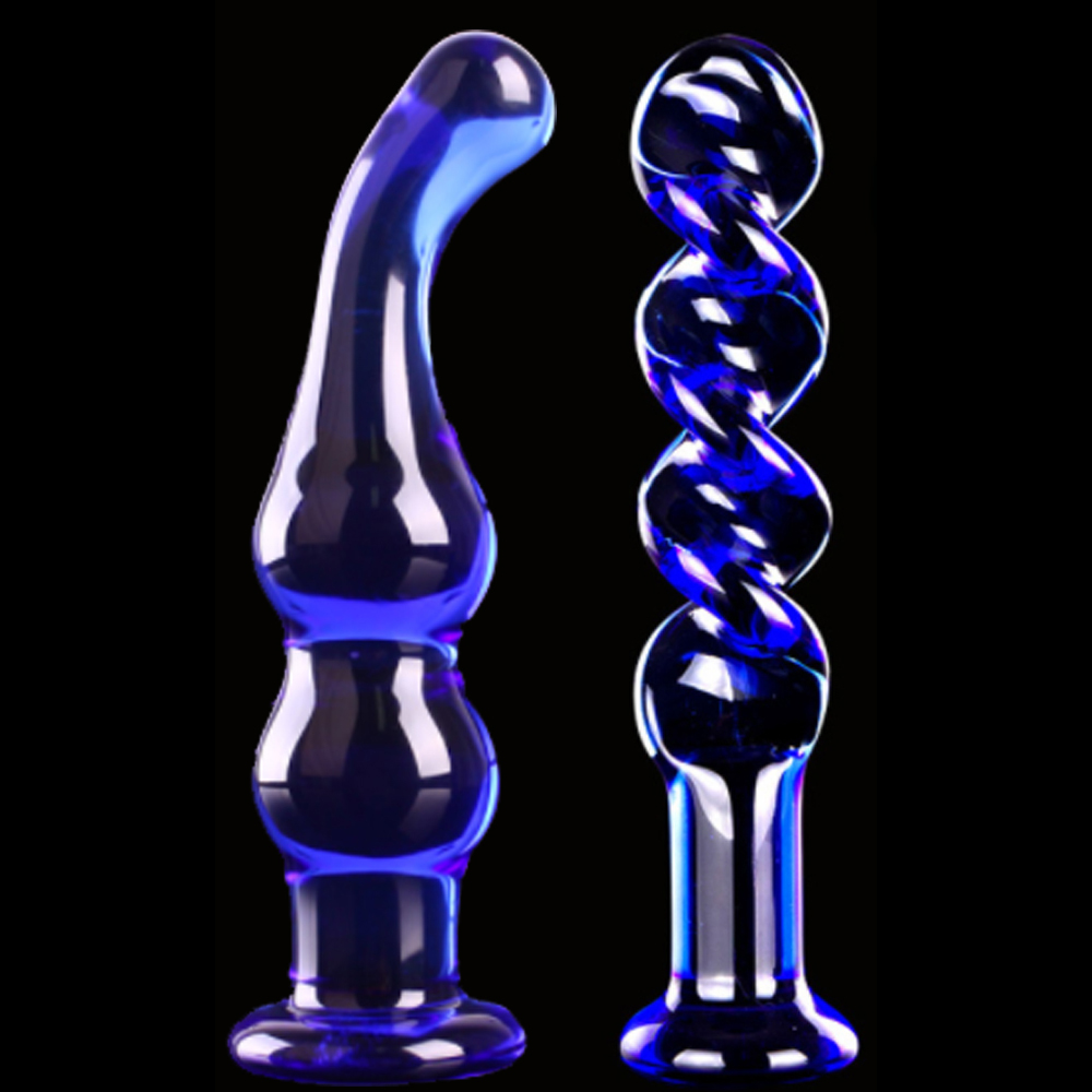 Cytherea Blue Glass Anal Plug butt  Stimulator Smooth