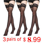 Cytherea 3 Pairs Stockings Thigh High Socks Lace Fishnet Hot Fashion Sexy Hosiery